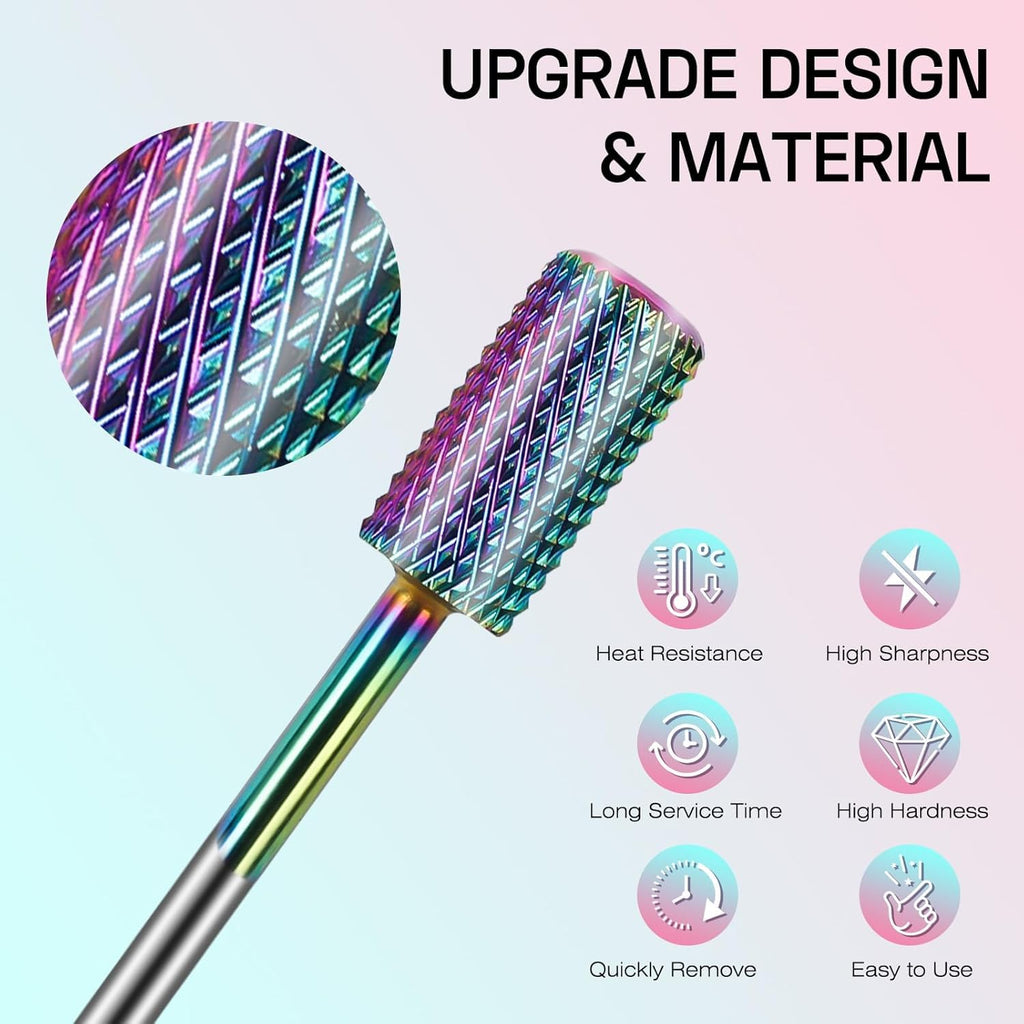 Depvko 10pcs Carbide Nail Drill Bits Set with 75Pcs Small Sanding Bands | Professional Efile Set with #80#120#180 Sanding Bands&Mandrel Bit for Acrylic Gel Removal, Shaping & Manicure Prep