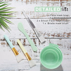 Plazuria Face Mask Mixing Bowl Set, 5 in 1 DIY Facemask Mixing Tool Kit with Facial Mask Bowl Stick Spatula Silicone Face Mask Brush & Premium Soft Face Brushes