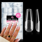 Buy now UNA GELLA Almond Gel Nail Tips, 504PCS Pre Etched Clear Fake Nails Tips Medium Almond Shape - 12 Sizes Full Cover Soft Acrylic Press On Nail Extensions No C Curve Gift for Diy at Home at indiglob india