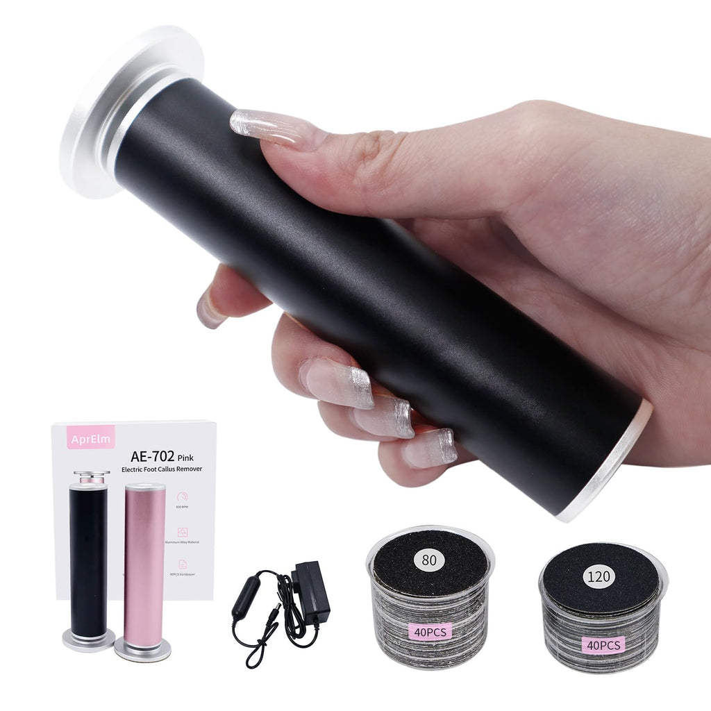 Electric Foot Callus Remover with 80pcs Sandpaper Discs, 4.8IN Longer Professional Callus Remover for Feet, Pedicure Tools Foot File for Dead Skin