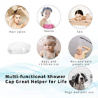 100PCS Larger Shower Caps Disposable, Thicker Waterproof Plastic Elastic Hair Bath Caps, Plastic Hair Caps for Women, Spa, Home Use, Hotel and Hair Salon, Portable Travel