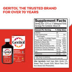 Geritol Liquid Vitamin and Iron Supplement, Energy Support Vitamins, Contains High Potency B-Vitamins and Iron, Easy to Swallow, No Artificial Sweeteners, Non-GMO, 12 Oz (Pack of 2)