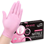 Buy now Pink Nitrile Gloves, 3-mil, Industrial Gloves Disposable Latex Free, for Cleaning & Esthetician, Rubber Powder-Free, 100-ct Box (Small) at indiglob india