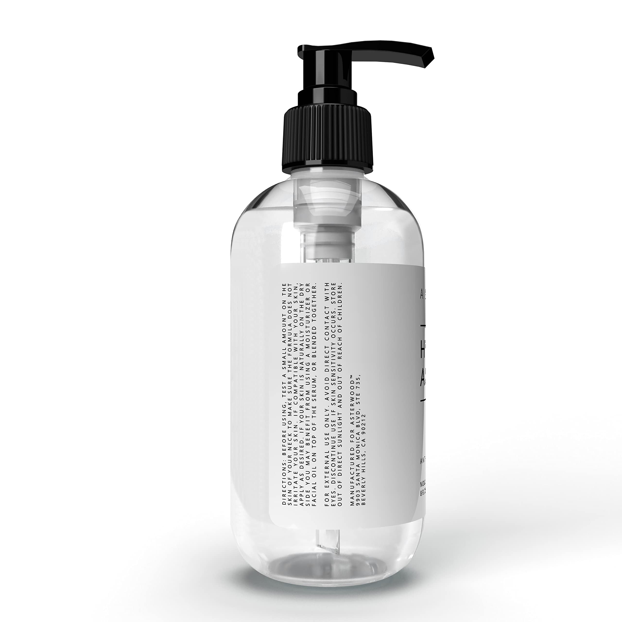 Asterwood Pure Hyaluronic Acid Serum for Face, Anti-Aging & Hydrating | Deep Hydrating, Plumping & Smoothing Serum, Cruelty-Free, Fragrance-Free & Vegan, 8 Fl Oz