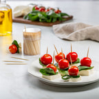 GUSTO Wooden Bamboo Toothpicks [1500 Count] Round Double-Pointed