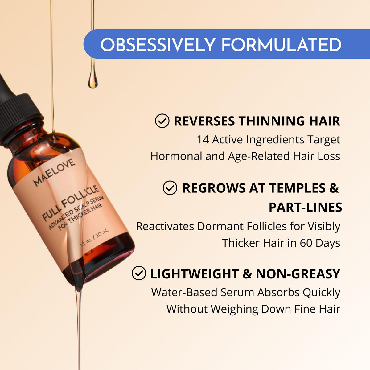 Maelove Full Follicle Advanced Scalp Serum with Peptides and Growth Factors