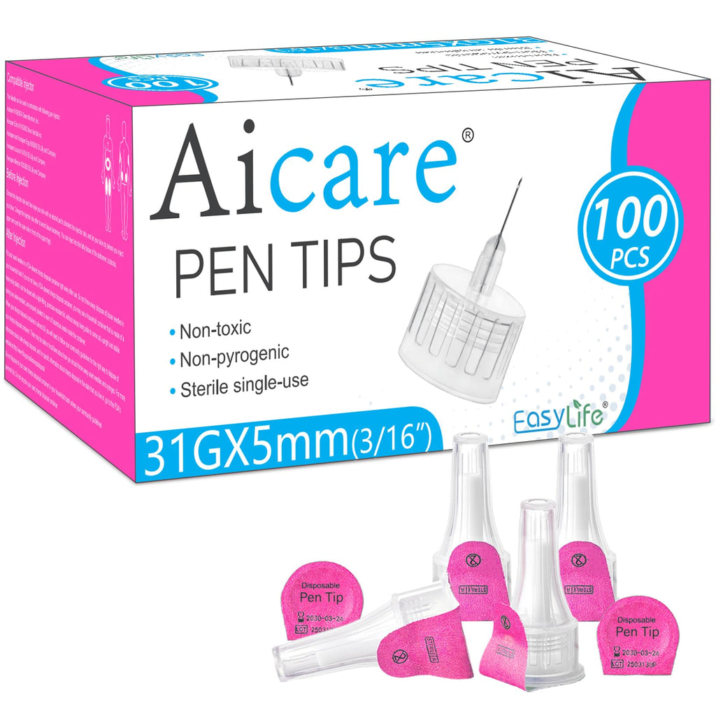 Pen Tips 31G x 5mm, 100/bx, Comfortable, Extra-Thin，Universal Fit for Most Pen