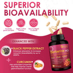 NATURE TARGET Berberine Supplement with Ceylon Cinnamon 1200mg, 120 Capsule | Berberine HCl with Chromium - Supports Immune, Gastrointestinal & Digestive Health, Non-GMO