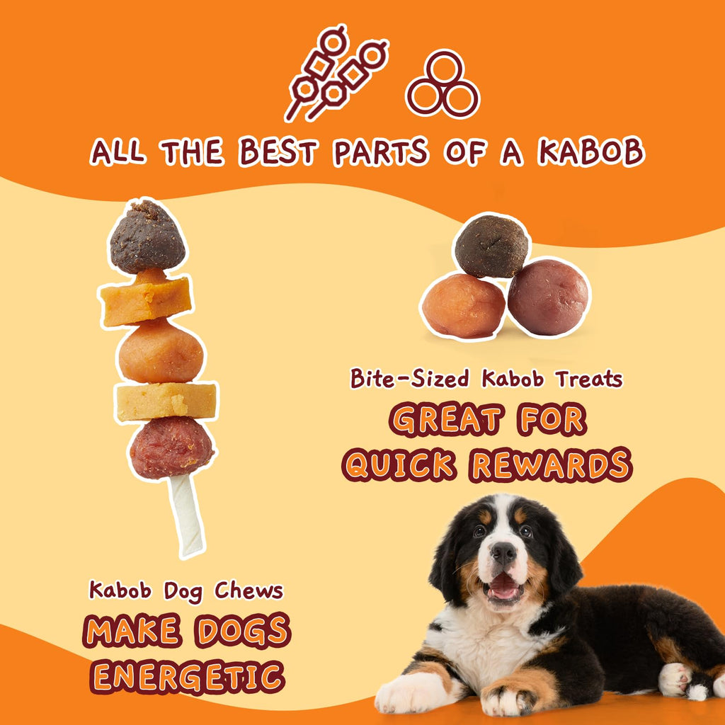 Jungle Calling 60 Ct. Dog Treats Kabob Meat Ball, Soft Chewy Training Snack