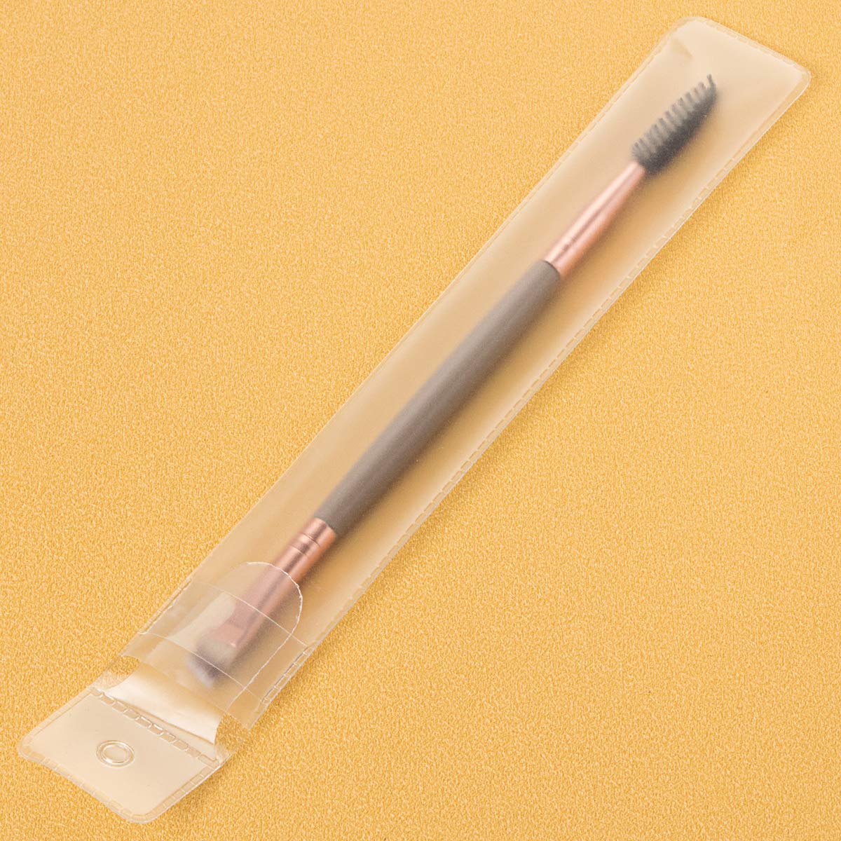 Eyebrow Brush Spoolie Dual Angled Eye Brow Brush Eyelash Comb | Eyebrow Tool for Lining and Shaping Brows or Lashes (Dark Brown)