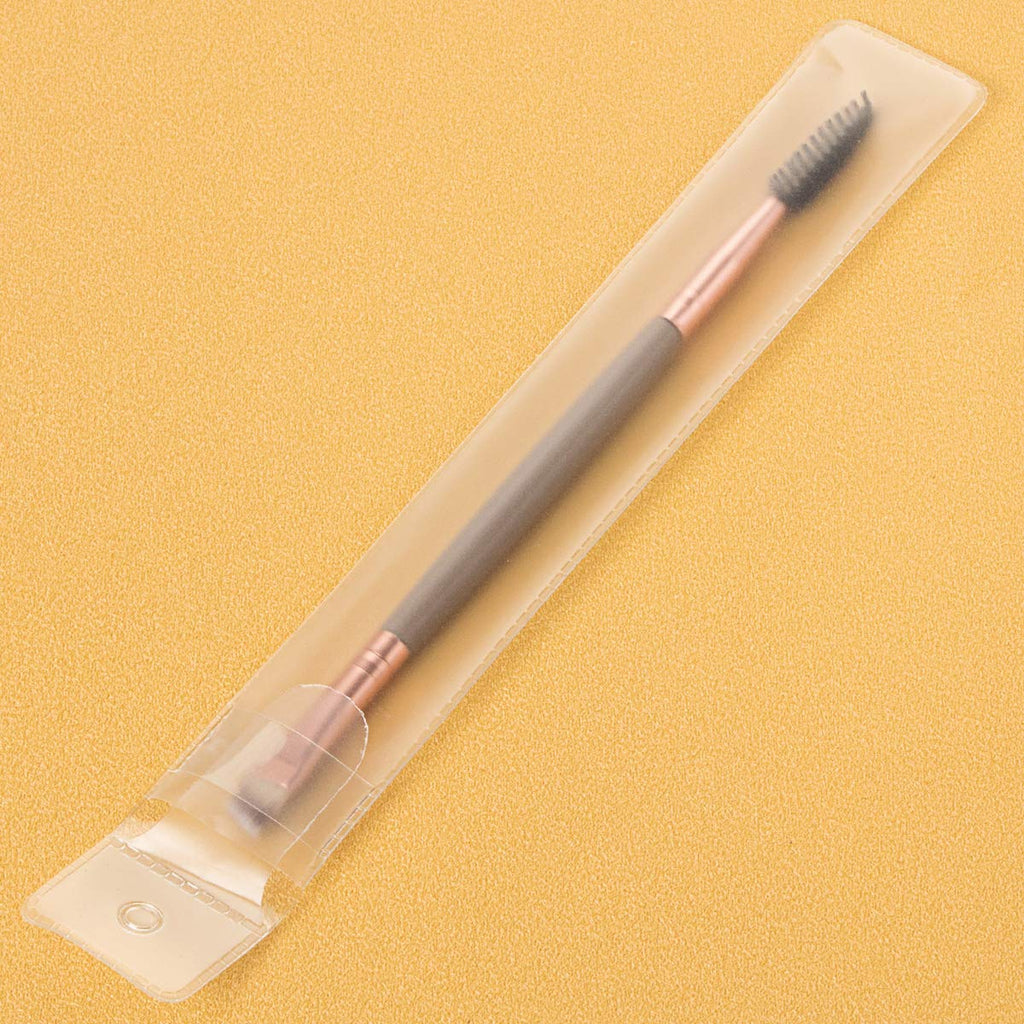 Eyebrow Brush Spoolie Dual Angled Eye Brow Brush Eyelash Comb | Eyebrow Tool for Lining and Shaping Brows or Lashes (Dark Brown)