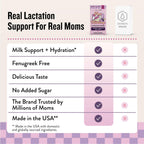 Legendairy Milk She's Flowing Lactation Hydration Mix, 18 Stick Packs | Blackberry Lemonade Electrolyte Sticks with Coconut Water, Moringa and Milk Thistle, Fenugreek-Free Postpartum Hydration