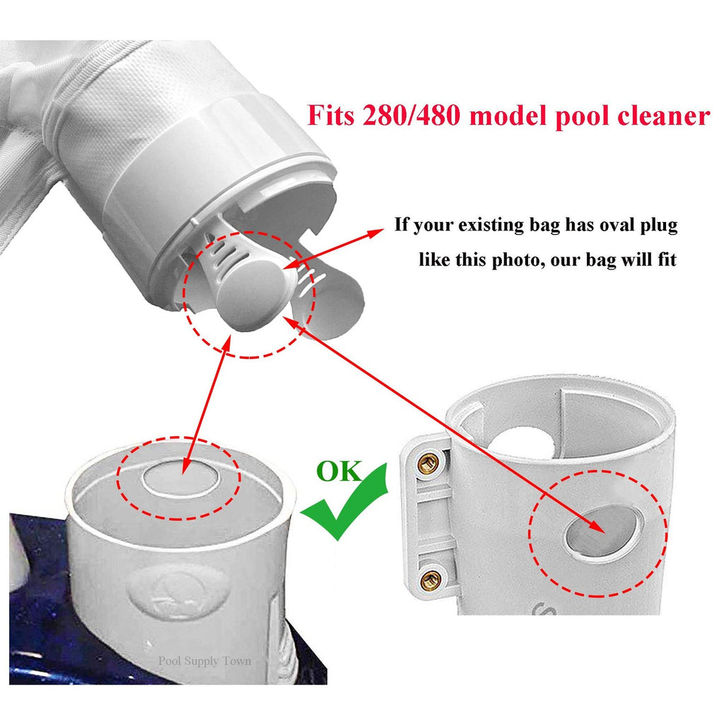 ATIE K13 Pool Cleaner All Purpose Bag with Zipper Enclosure Replacement for Polaris 280, 480 Pool Cleaner Zippered All Purpose K13 (2 Pack)