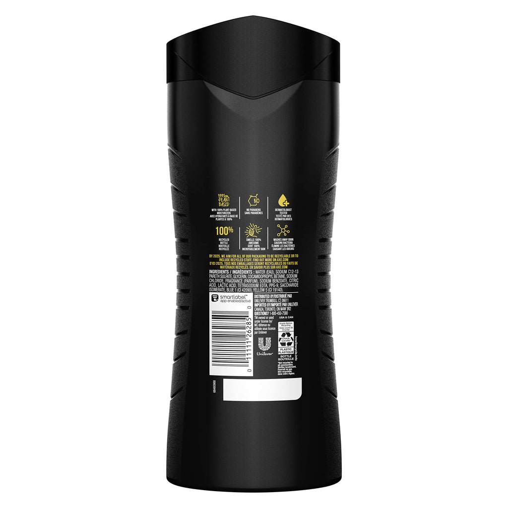 AXE Sage & Cedarwood Body Wash Apollo 4 Count 16 fl oz | For Long Lasting Freshness Men's Body Wash with Odor-Busting Prebiotics