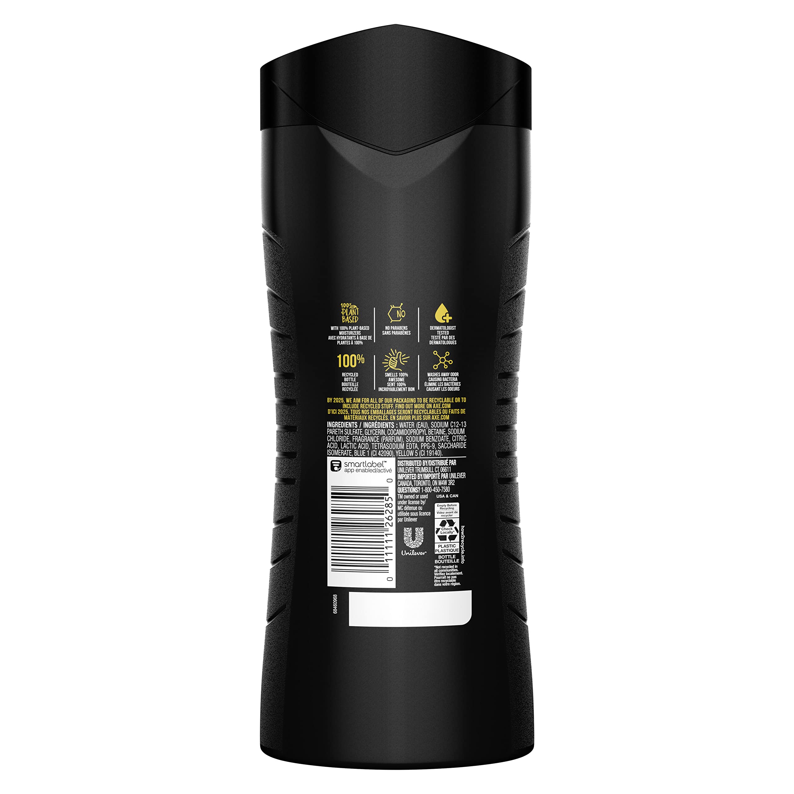 AXE Sage & Cedarwood Body Wash Apollo 4 Count 16 fl oz | For Long Lasting Freshness Men's Body Wash with Odor-Busting Prebiotics
