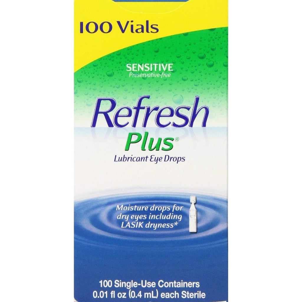 Allergan Refresh Plus Lubricant Eye Drops Single-Use Vials - LargerSize 2Pack (100 ct )