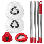 Spin Mop Replacement Set for EasyWring 1-Tank, 2 Heads, Handle, Base, Brush