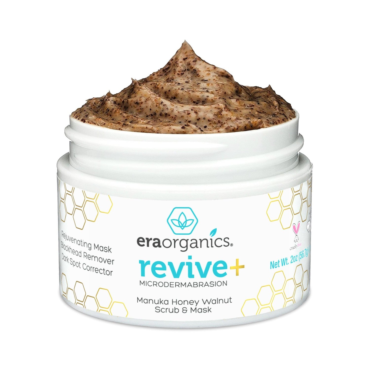 Manuka Honey Exfoliating Facial Scrub - Microdermabrasion Face Exfoliant | Gentle Moisturizing Exfoliator - Cleanse & Smooth Skin, Minimize Pores - With Organic Aloe Vera & Natural Cehami Extract 2oz