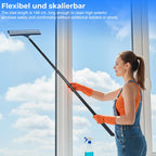 wlich Shower Squeegee with Long Handle, Telescoping Window and Floor Wiper