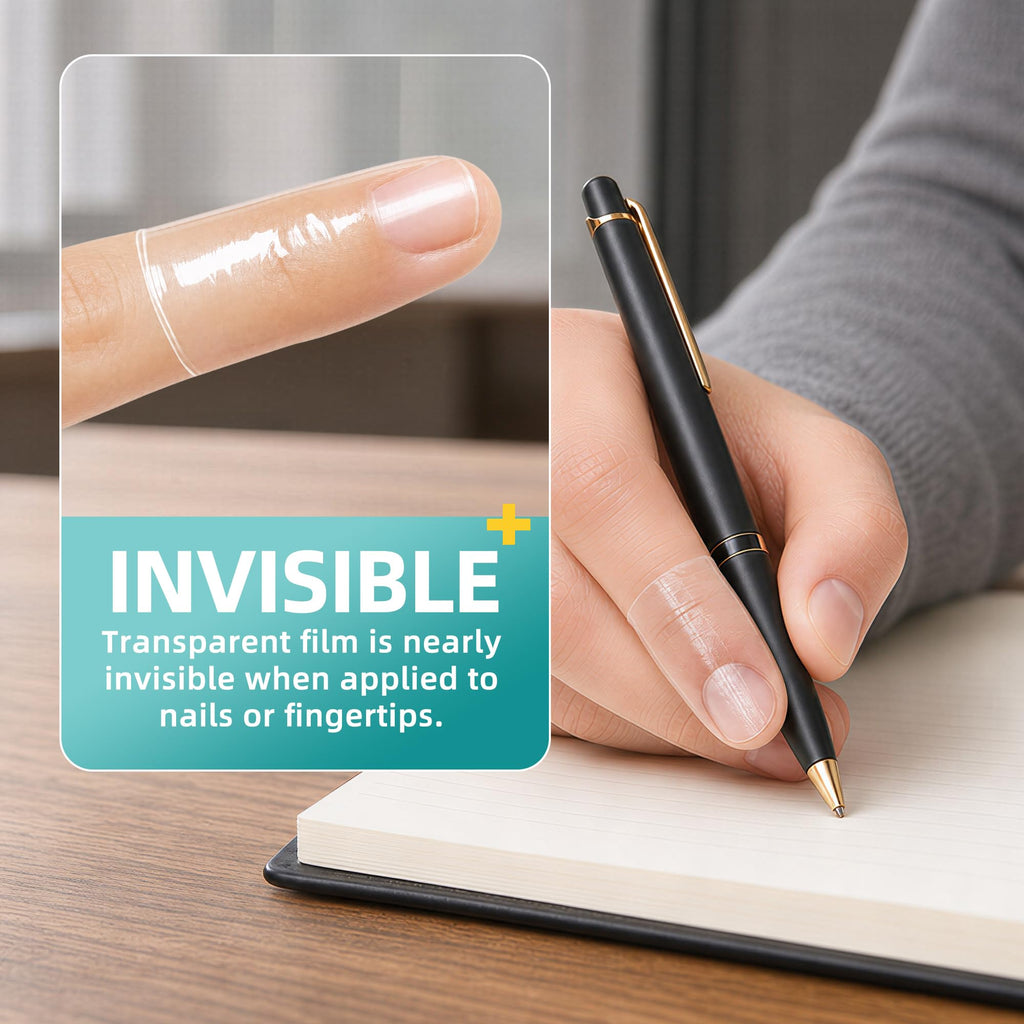Anti Nail Biting Stickers, Clear Waterproof PU Nail Protector, 0.1mm Thin Breathable Disposable Nail Guard, Physical Barrier Prevent Nail Chewing Thumb Sucking for Adults Kids 5m x 5cm