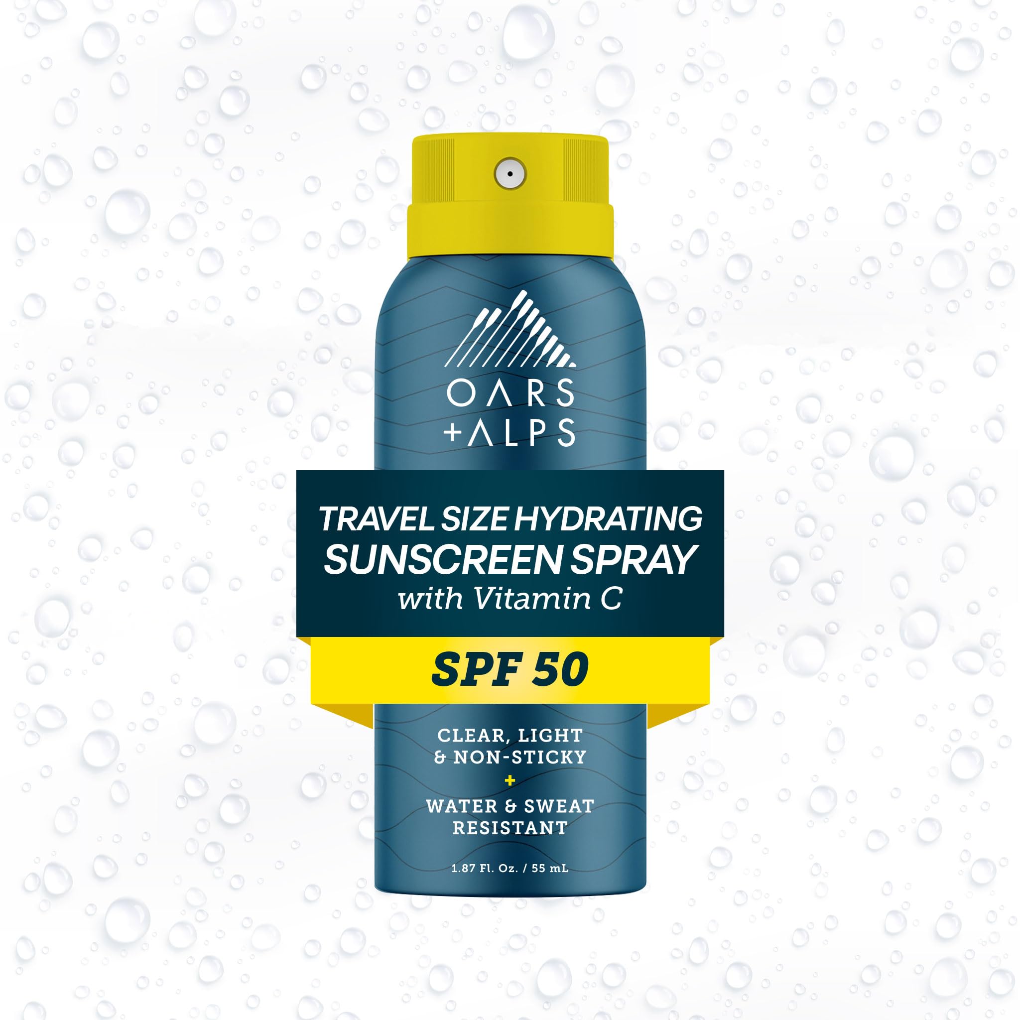 Oars + Alps SPF 50 Face & Body Broad Spectrum Sunscreen Spray | Fast-Absorbing, Lightweight, Non-Greasy, Hawaii Reef Act 104 Compliant, Water-Resistant, Octinoxate + Oxybenzone Free