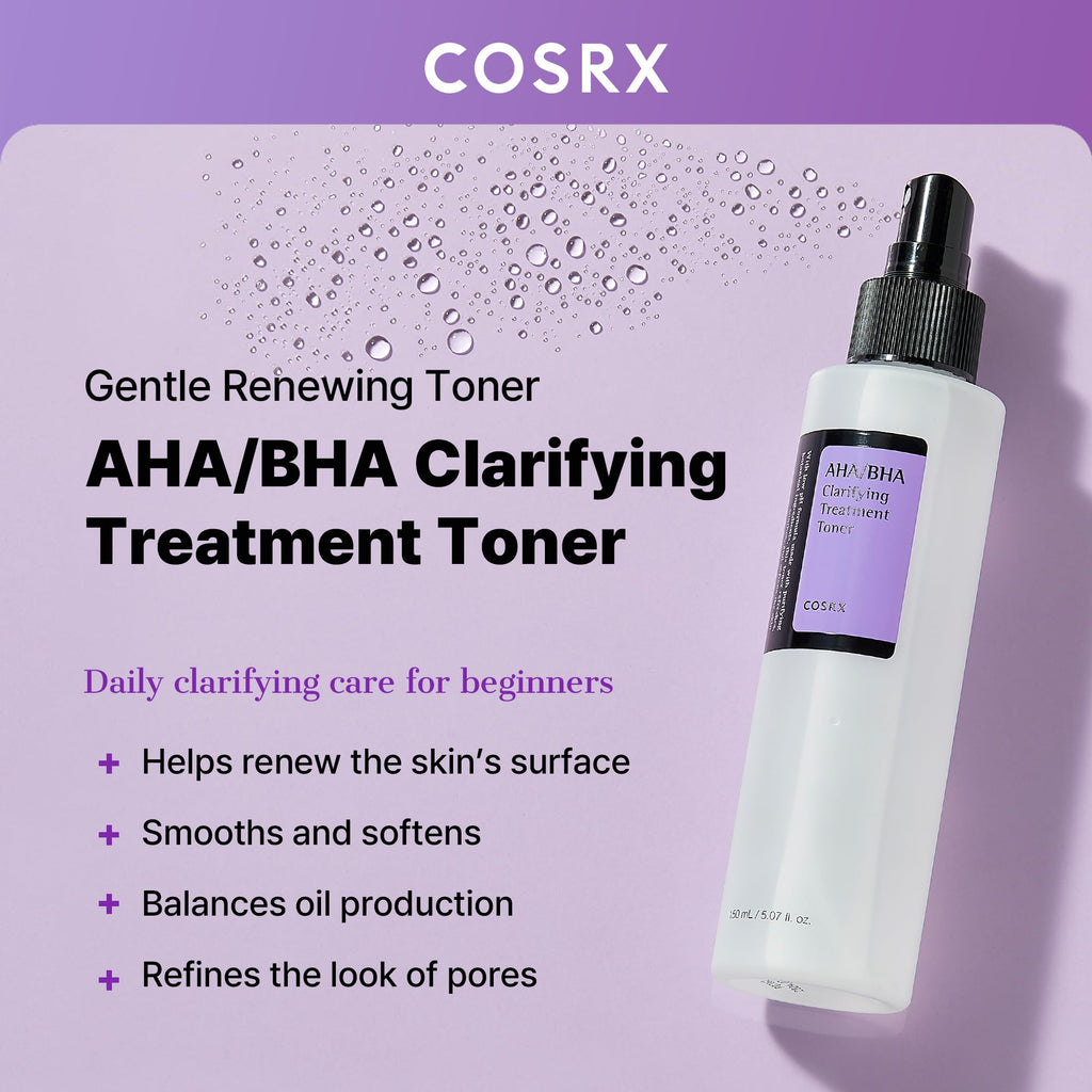 Buy now COSRX AHA/BHA Treatment Toner 5.07 fl.oz/ 150ml, Facial Exfoliating Spray for Whiteheads, Pores, & Uneven Skin, Korean Toner, Not Tested on Animals, Korean Skin Care at indiglob india