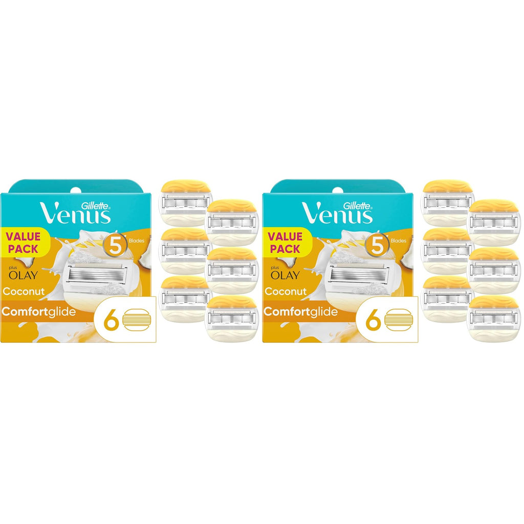 Gillette Venus ComfortGlide Womens Razor Blade Refills, 6 Count, Infused with Olay Coconut Scent