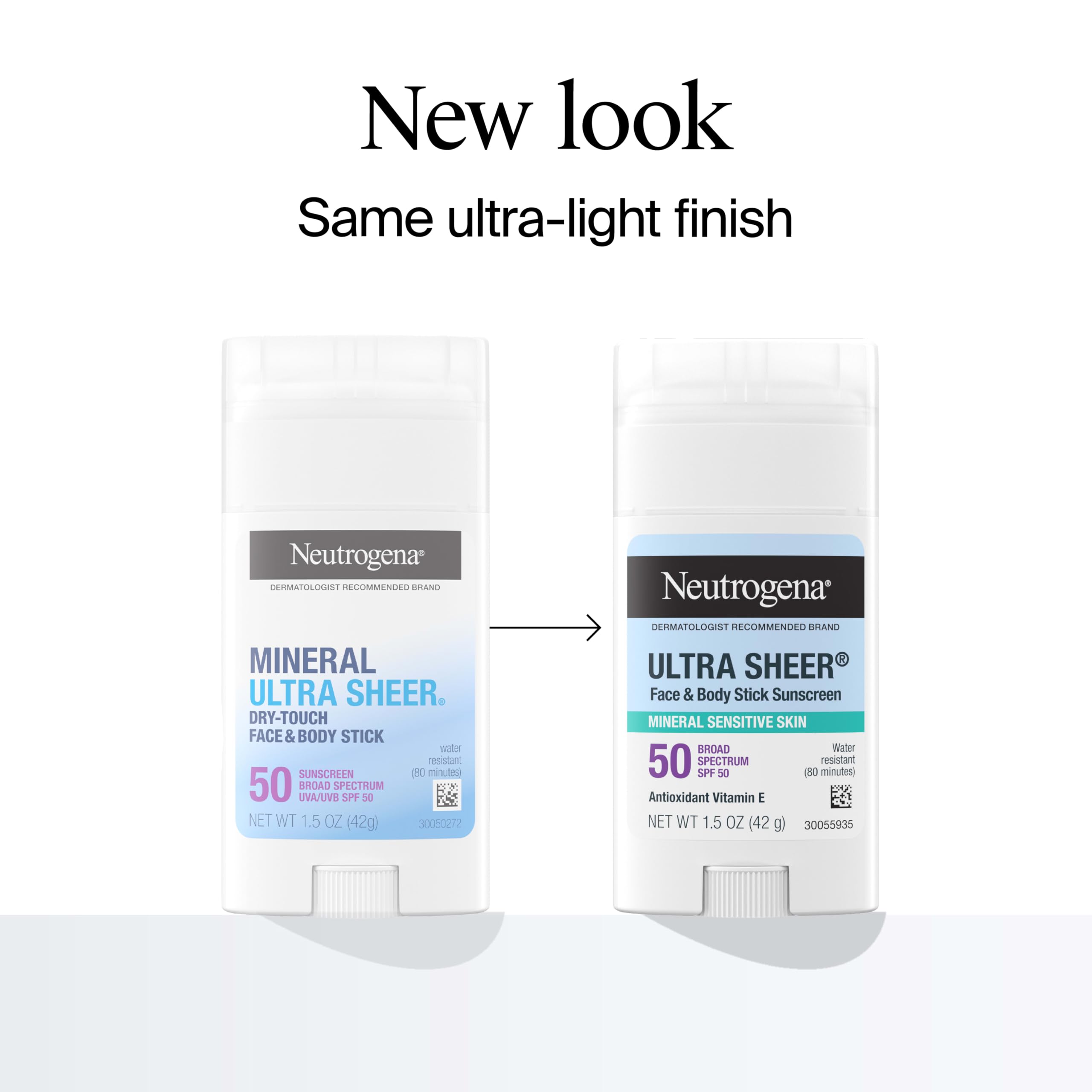 Neutrogena Ultra Sheer Mineral Sunscreen Stick SPF 50, 1.5 oz | Sensitive Skin, Zinc Oxide, Face & Body Sunscreen, Vitamin E, No White Residue, Vegan