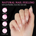 Discover 600pcs medium almond soft gel nail tips, designed for a natural feel, chip-free and easy to shape. Perfect for DIY nail art.