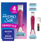 Schick Hydro Silk Trimstyle Bikini Razors with Trimmer & Touch-Up Exfoliating Dermaplaning Tool, Face & Eyebrow Razor with Precision Cover- 3 Count | Dermaplaning Razor For Women