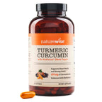 NatureWise Turmeric Curcumin 500mg Supplement with BioPerine, 30 Softgels | Extra Strength 95% Curcuminoids - Black Pepper Extract for Absorption - Immune Support - 1-Month Supply