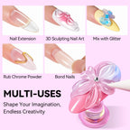 Makartt 3D Gel Nail Art, Clear Non-Sticky 4-in-1 Glux Gel | For Molding, Carving, Shaping, Raised Designs and Nail Extension, UV/LED Cure, Home DIY and Professional Nail Art, 15g