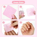 720Pcs Lint Free Nail Wipes, Absorbent, Soft, Non-Woven, No Lint | Nail Supplies, Nail Polish Wipe, Pads Gel Nails, Naile Glue Wipes, for Fingernail Polish Remover Eyelash Extensions Nail Art