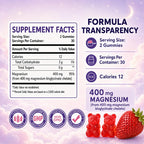 Magnesium Bisglycinate Gummies 400mg High Absorption Magnesium Bisglycinate Chelate, Supports Sleep, Relaxation, Muscle & Nerve Health,Sugar Free Strawberry Flavor 60 Gummies