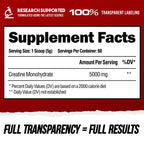 ALPHA LION Creatine Monohydrate Powder, 5000mg Per Serving (5g), Supports Muscle Strength, Power, Athletic Performance, Pure Creatina Monohydrata en Polvo Supplement (60 Servings, Unflavored)
