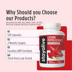Cayenne Pepper Capsules, 6-in-1 Capsicum Blend w/Ginger, Garlic, Turmeric, Beet Root, and Black Pepper Extract, 120 Cayenne Capsules, Non-GMO & Gluten-Free Capsimax Capsaicin Supplement