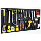 Buy now WallPeg 2 Black Pegboard Panels (24"x16" Each) with 36 Assorted Peg Hooks – Heavy-Duty Peg Board Garage Organizer Kit – Patented Flex-Lock Hooks – Made in USA Wall Storage System 48" Kit Black w Peg Hooks at indiglob india