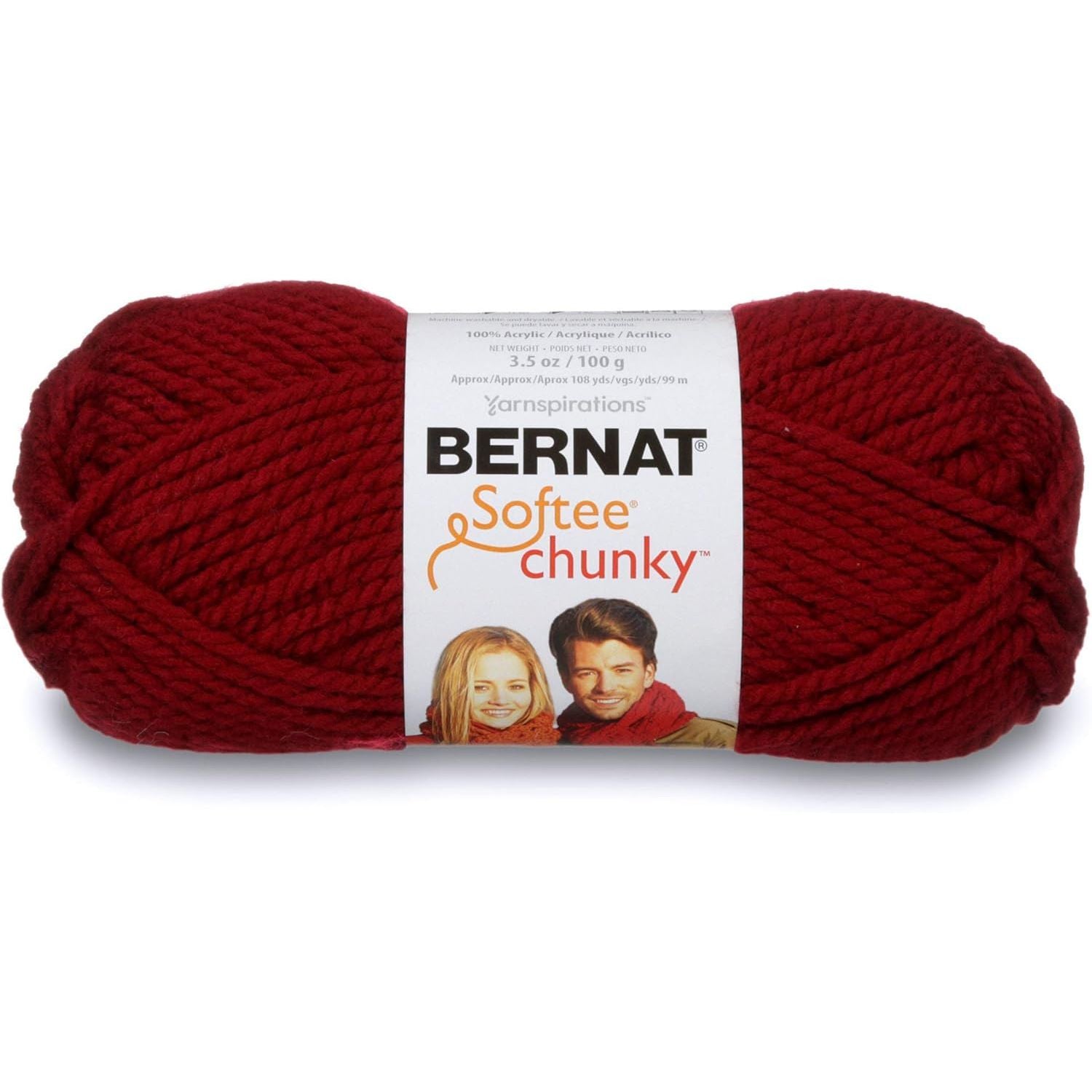 Buy now Bernat Softee Chunky Yarn, 3.5 Oz, Gauge 6 Super Bulky, Grey Heather Pack of 1 Wine at indiglob india
