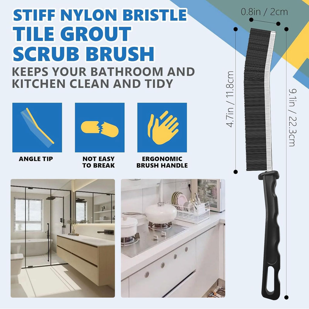 Crevice Cleaning Brush Set (12 Pack) – Hard Bristle Gap Cleaning Tool for Window Tracks, Grout & Bathroom Corners – Thin Deep Cleaning Brush for Kitchen Sink, Sliding Door Tracks & Tight Spaces