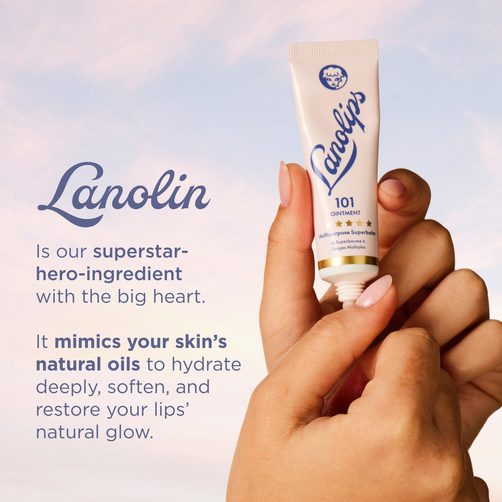 Lanolips 101 Lanolin Lip Balm & Overnight Lip Mask Duo - Mini Heroes Kit for Complete Day to Night Care - Deeply Hydrating Moisturizer Set with Pure Lanolin Oil (2 Count)