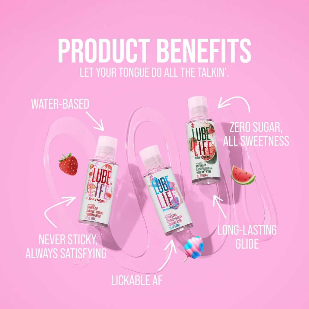 LUBELIFE Flavored Water Based Lube Variety Pack 3 x 2 fl oz