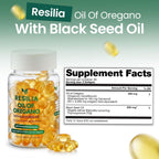 Resilia Black Seed Oil Softgels – Organic Oil of Oregano Capsules for Immune & Digestive Support – Non-GMO, Gluten-Free – New Bottle Packaging (60 Count)