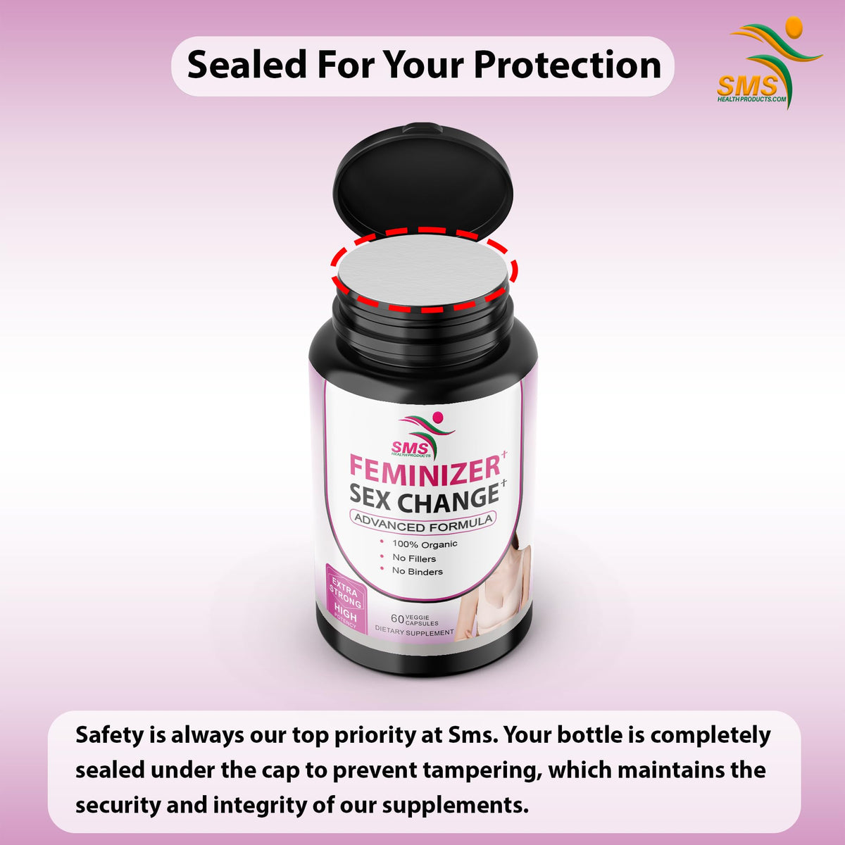 Feminizer Sex Change Capsules Pueraria Mirifica Potent Estrogen Hormone Complex for Trans Women - Breasts Booty Hair Skin Nails - Transgender Ladyboy Queer LGBT - No Fillers