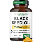MNO Black Seed Oil Capsules 2000mg High TQ, 60 Count, Cold Pressed Supply | Organic cold pressed black cumin oil capsules with high TQ for immune & joint support, 1 month supply, 60 count