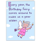 Funny Birthday Card for Women, Men, Friends! Hilarious Birthday Fairy Joke