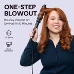 Wavytalk Thermal Brush 1.5" Detachable Heated Round Brush for Blowout Look | Detachable Brush Head Includes Travel Pouch, Create Voluminous Blowout Look, Tourmaline Ceramic, 2 Temp Settings Dual Voltage