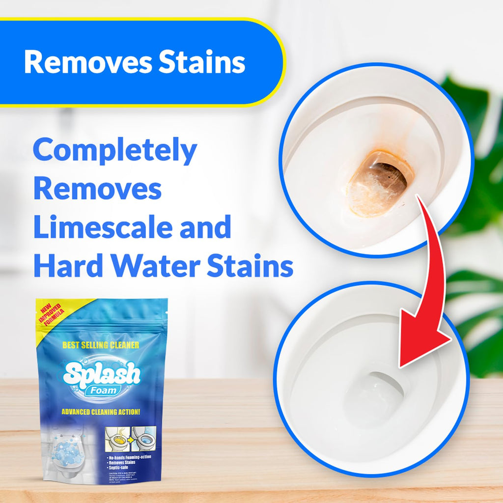 Splash Foam Toilet Cleaner - Self Activating Cleaning Powder for Toilet Bowl Cleaning