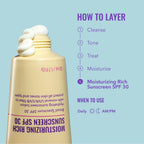 Good Molecules Moisturizing Rich Face Sunscreen Broad Spectrum SPF 30, 1 oz | Hydrating mineral sunscreen lotion with zinc oxide. Broad spectrum UVA/UVB protection for all skin tones and types.