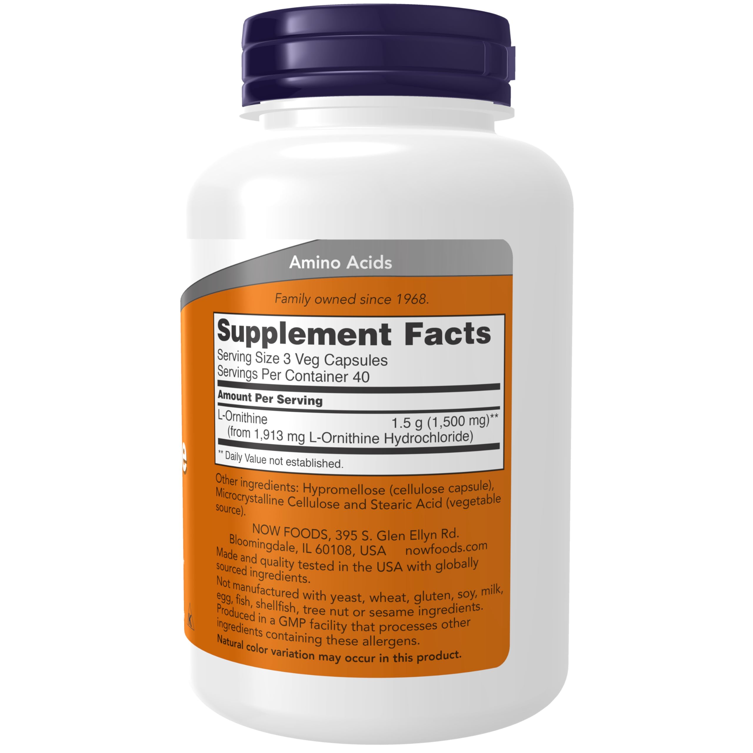 Buy now NOW Foods Supplements, L-Ornithine (L-Ornithine Hydrochloride) 500 mg, Amino Acid, 120 Veg Capsules at indiglob india