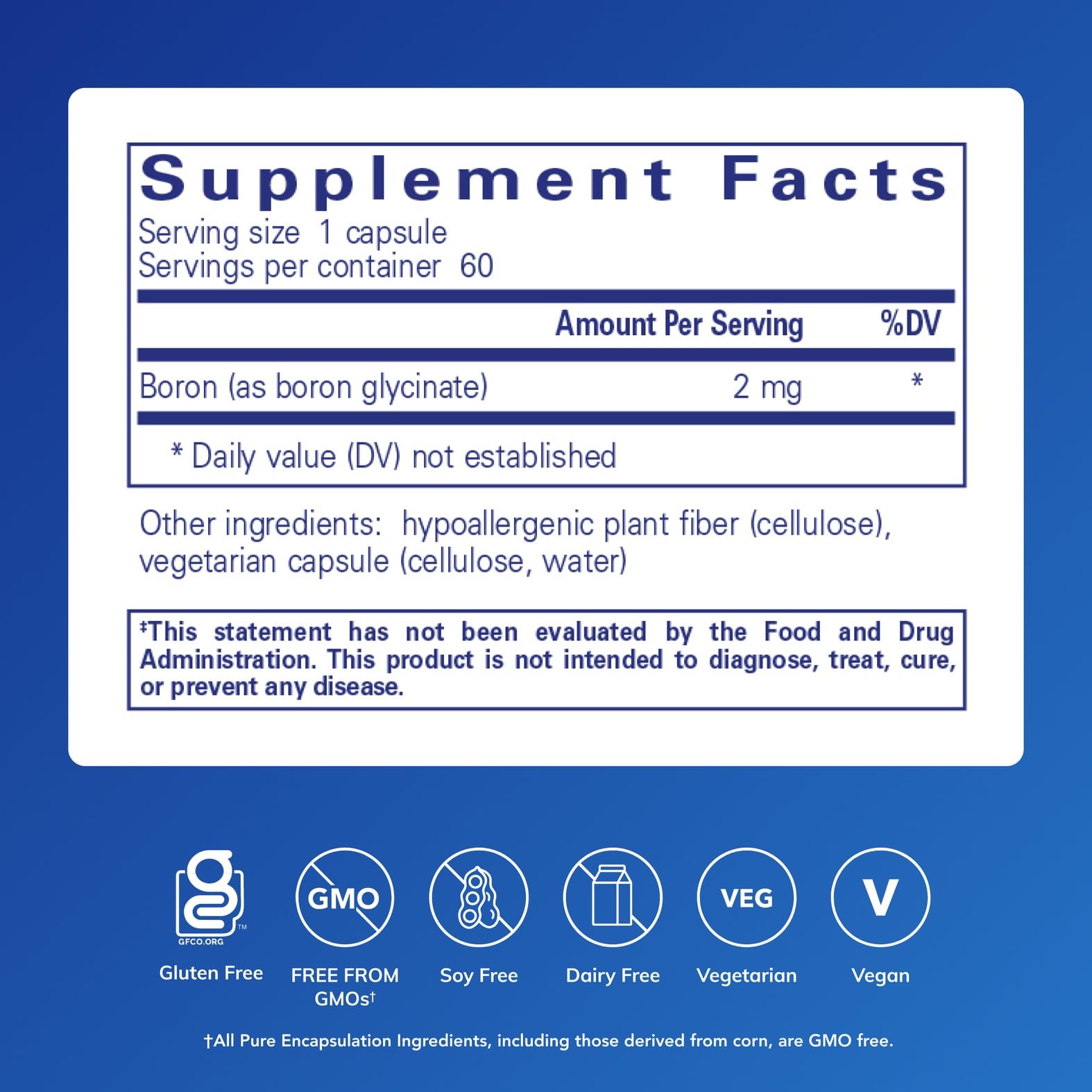 Pure Encapsulations Boron (Glycinate), 60 Capsules | Supplement for Hormone Balance, Bone Strength and Health, Connective Tissue, and Nutrient Metabolism*